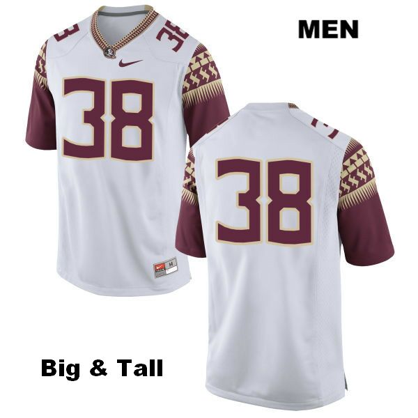 Men's NCAA Nike Florida State Seminoles #38 Izaiah Prouse-Lackey College Big & Tall No Name White Stitched Authentic Football Jersey XQW1069YP
